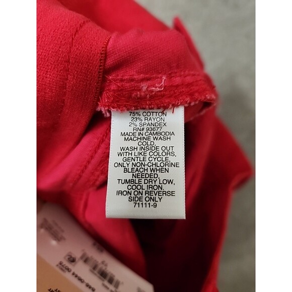 St Johns Bay Wide Leg Velvet Pants Womens 12 Red Comfort Waist Stretch NEW - Picture 11 of 12